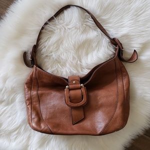 Etienne Aigner Brown Genuine Leather Hobo Handbag